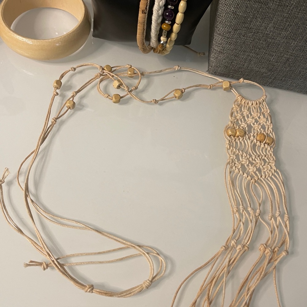 5pc Set Macrame Bracelets, Necklace, Earrings. - image 7